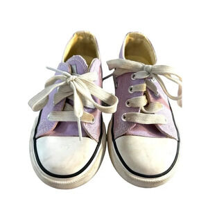 Mvlsoct Toddler Girls Sneakers/Shoes Purple CanvassTie Up Size 8